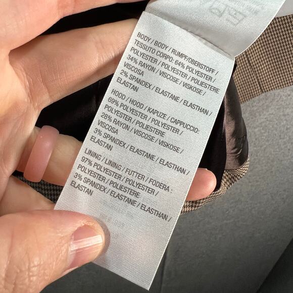 GRAVER Susan Graver Petite Yarn-Dyed Blazer w/ Hood Chocolate Size Petite Large - Picture 10 of 13